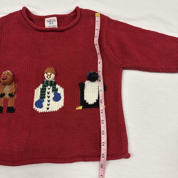 Vintage Talbots Kids Hand-Knit 4T Sweater Roll Neck Snowman Christmas Embroidery - Picture 6 of 7